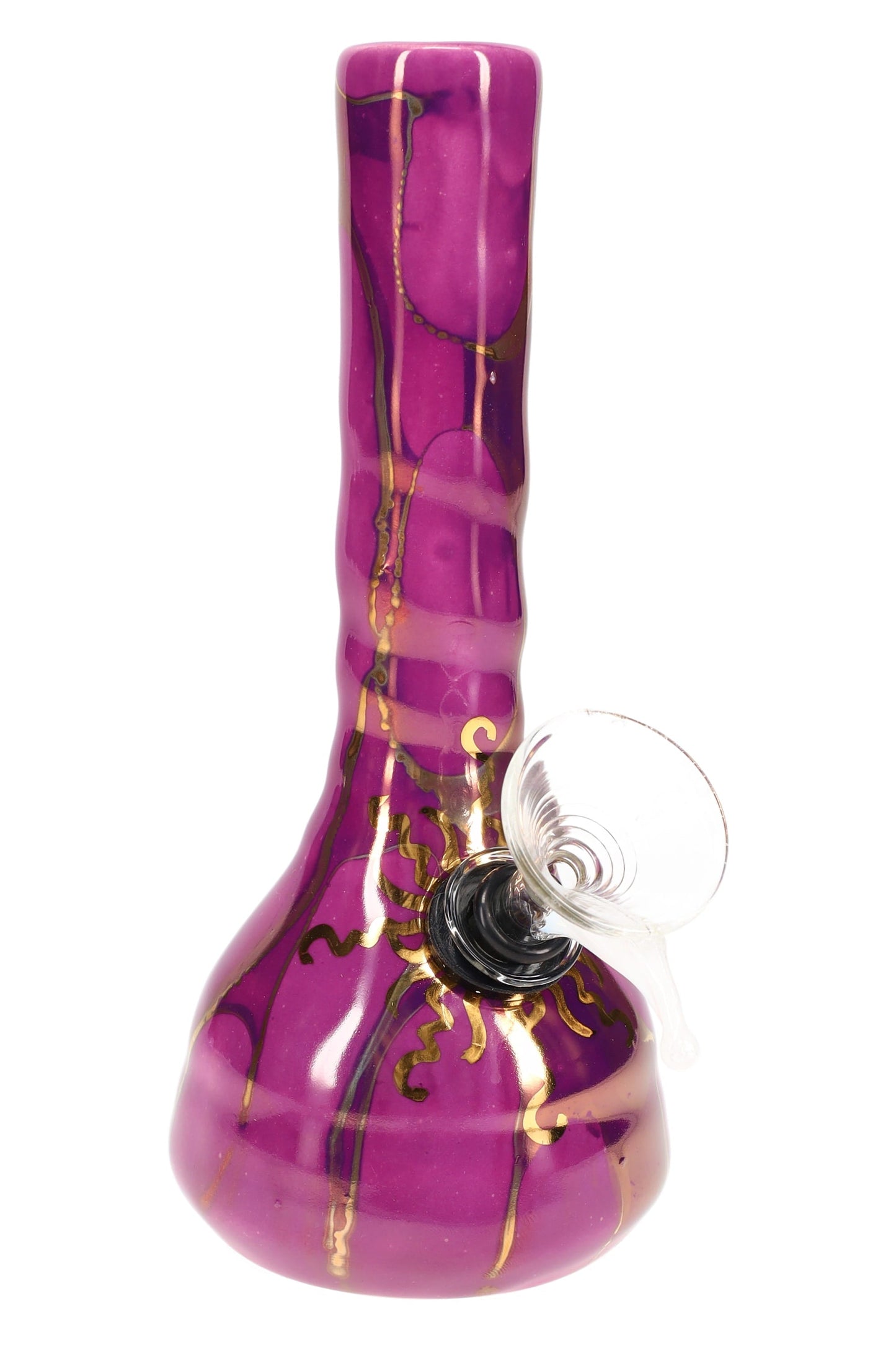 Ancient Creations Ceramics 6″ Ceramic Beaker Bong – 22K Gold – US-Made