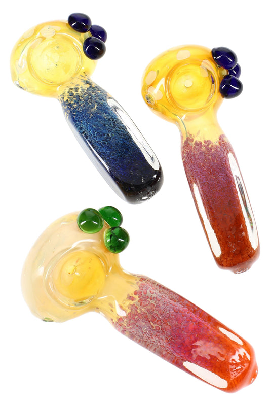 Color-Changing Fumed Frit Square Glass Spoon “Bubble Top” – 5″ – Assorted Colors