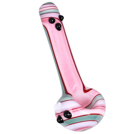 4ct Cream Striped/Marble Glass Spoon Pipes - 4.75" / Assorted Color Bundle