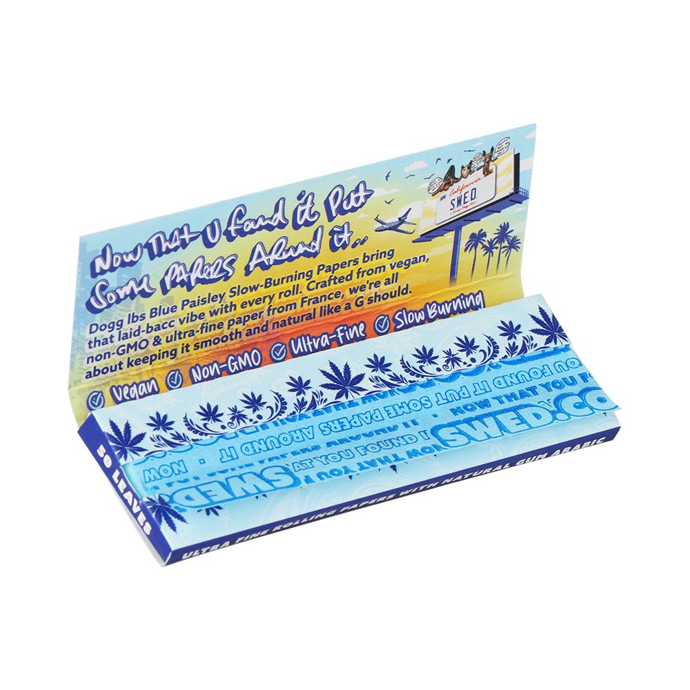 50ct Dogg Lbs Blue Paisley 1 1/4" Rolling Papers | Display