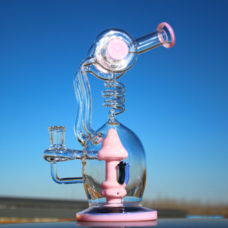 11" Desert Robot | Glass Spiral Mushroom Recycler-style w/ Circ Percolator
