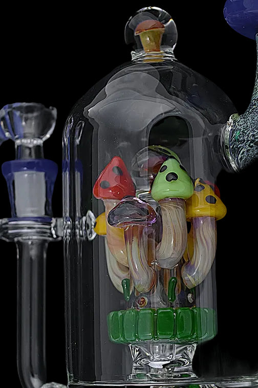 Stunning & Detailed Mushroom Glass Water Pipe - Handmade