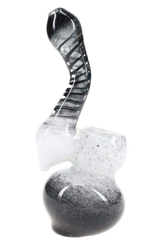 Multicolor Spiral Frit Sherlock Bubbler “Nebula Coil” – 5½″ – Assorted Colors