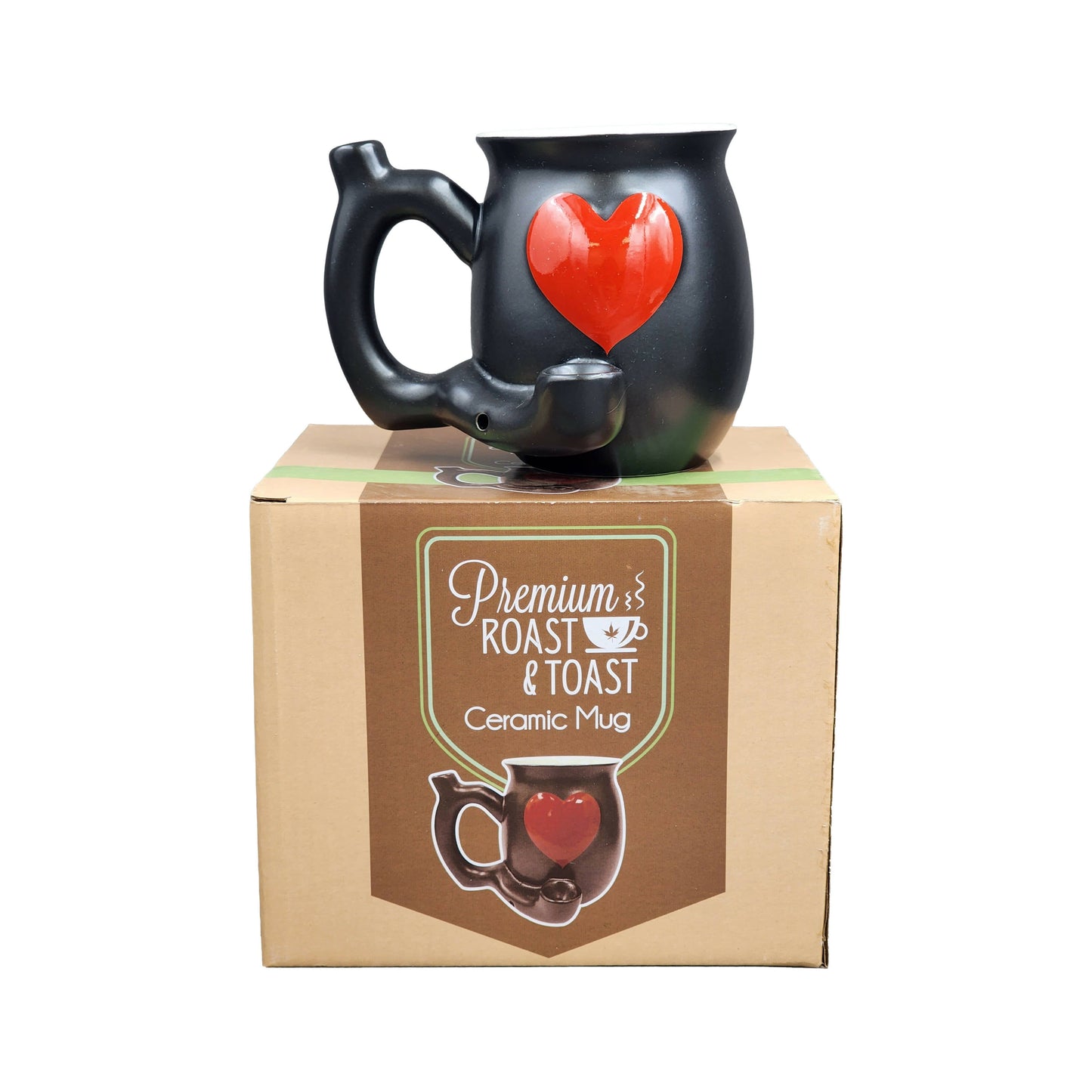 Roast & Toast Mug Pipe - Embossed Red Heart Mug