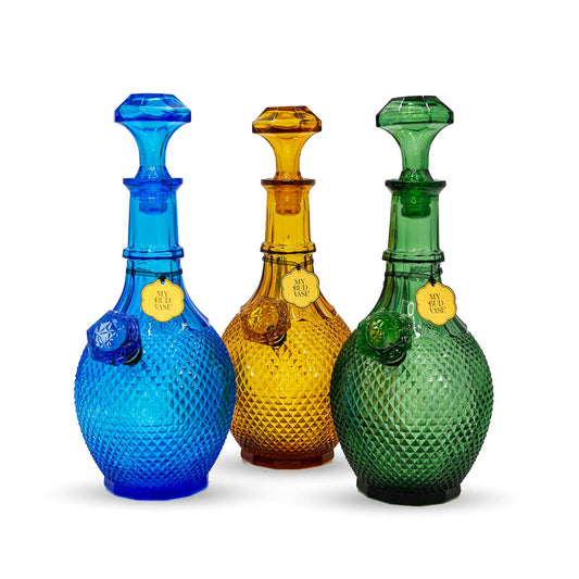 Jewel Vase Bong - emerald and gold ceramic