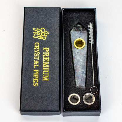 Acid Secs - Black light Natural Fire Stone Smoking Pipe with choke hole