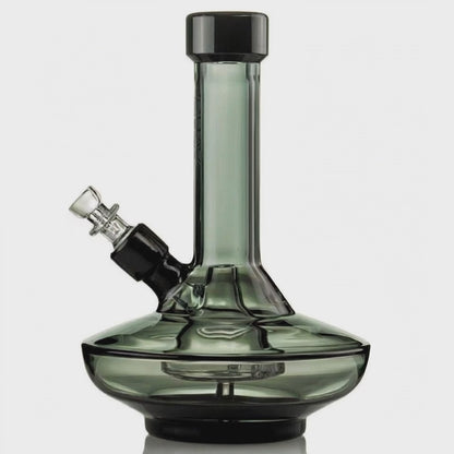 GRAV® Small Wide Base Water Pipe in Smoke with Black Accents