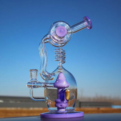 11" Desert Robot | Glass Spiral Mushroom Recycler-style w/ Circ Percolator