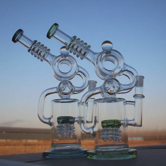 11.5" Desert Robot | Glass Recycler-style w/ Dual Percolator