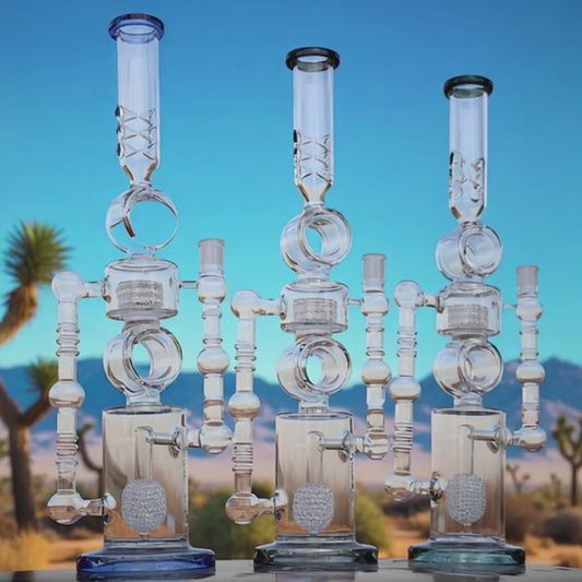 22" Desert Robot | Glass Recycler-style w/ Dual Percolator