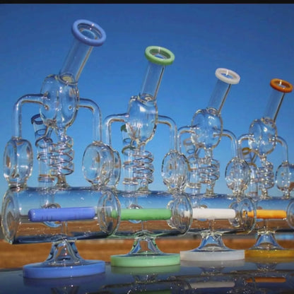 12.5" Desert Robot | Glass Recycler-style w/ Inline Percolator & Spring Body