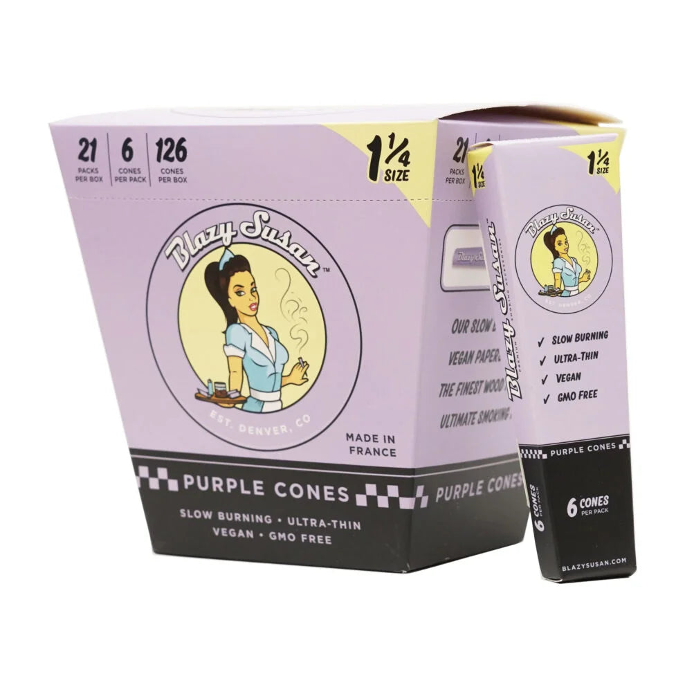 Blazy Susan | Purple 1-1/4 Cones Box of 21