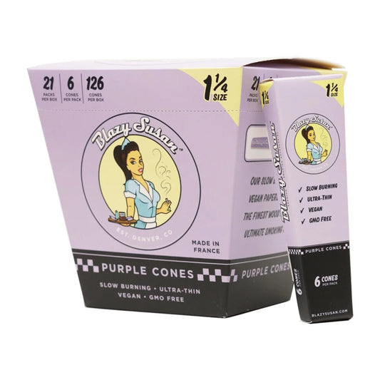 Blazy Susan | Purple 1-1/4 Cones Box of 21