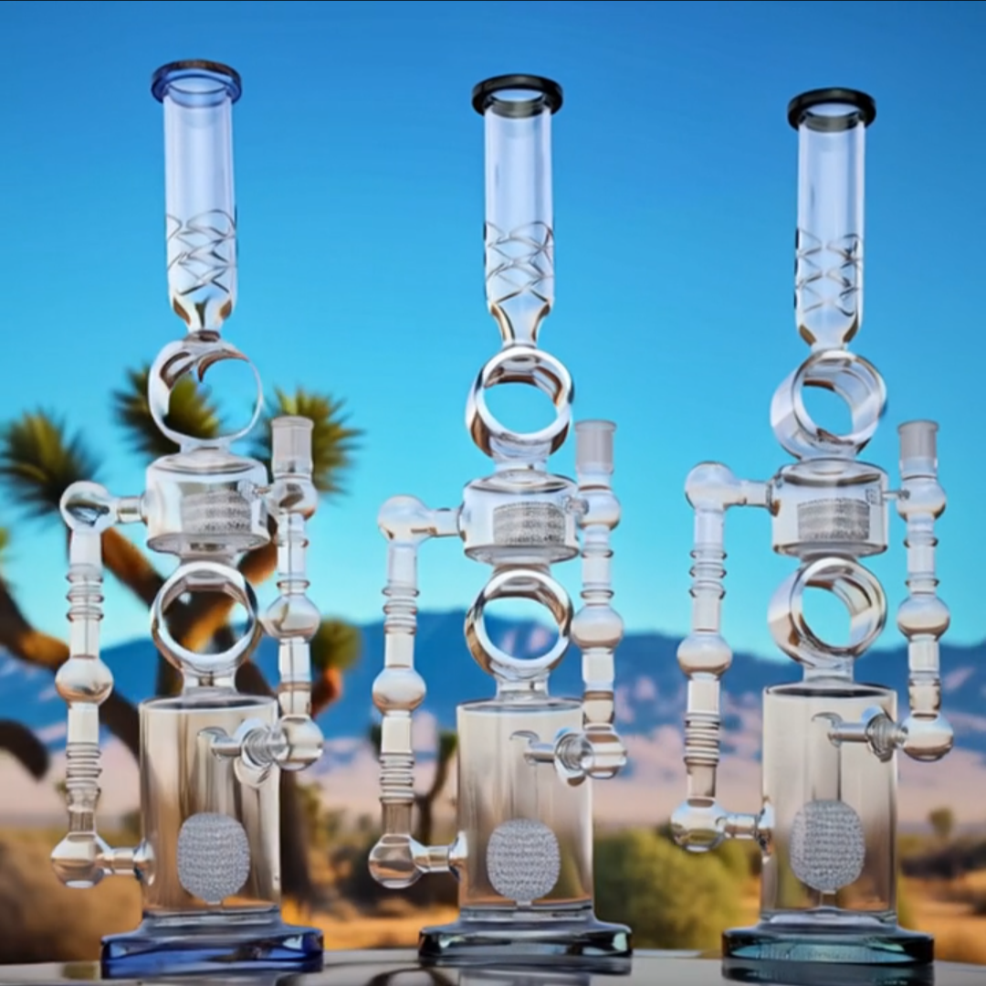 22" Desert Robot | Glass Recycler-style w/ Dual Percolator