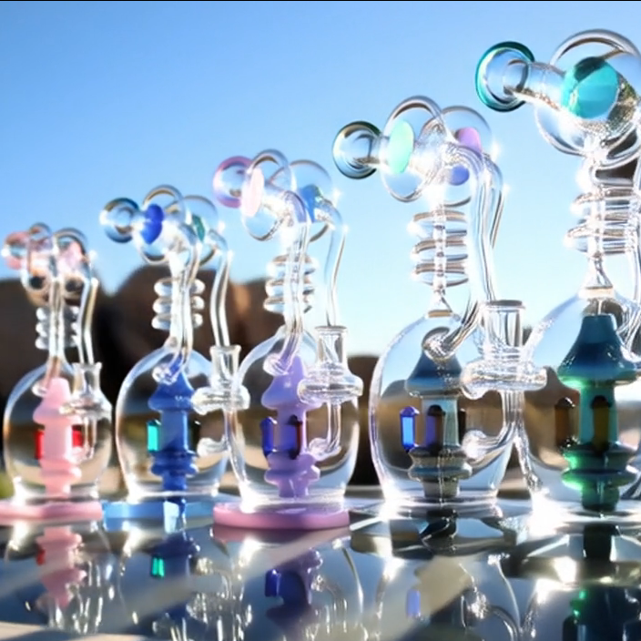 11" Desert Robot | Glass Spiral Mushroom Recycler-style w/ Circ Percolator