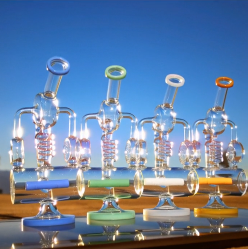 12.5" Desert Robot | Glass Recycler-style w/ Inline Percolator & Spring Body