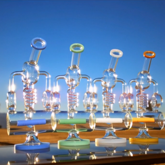 12.5" Desert Robot | Glass Recycler-style w/ Inline Percolator & Spring Body