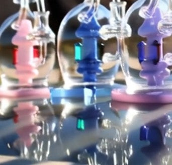 11" Desert Robot | Glass Spiral Mushroom Recycler-style w/ Circ Percolator