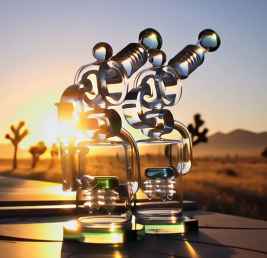 11.5" Desert Robot | Glass Recycler-style w/ Dual Percolator