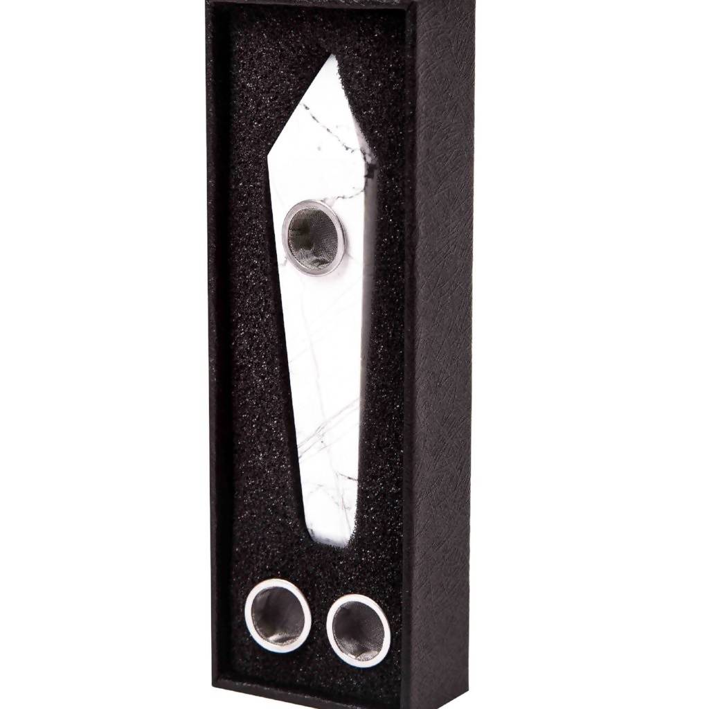 QUARTZ PIPE | WHITE TURQUOISE